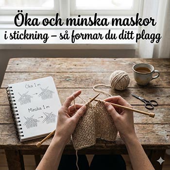 Öka och minska maskor i stickning