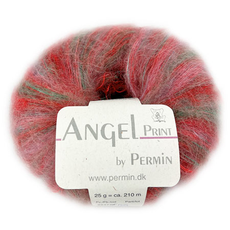 Angel Permin - Mohair och Sidengarn - 884759 Print Röd/Grön