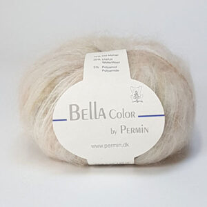 Bella Permin garn - Mohairgarn med ullgarn & polyamid - fv 883150 Råvit mangfärgad
