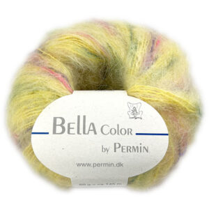 Bella Permin garn - Mohairgarn med ullgarn & polyamid - fv 883169 Rosa/Lila/Grön