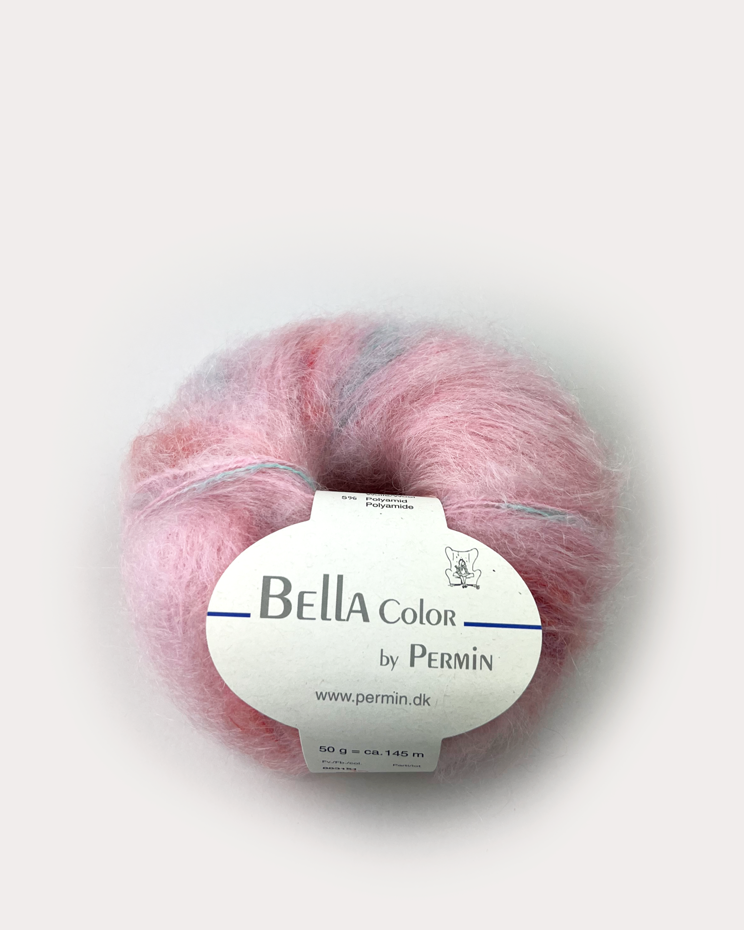 Bella Permin garn - Mohairgarn med ullgarn & polyamid - fv 883184 Color Blek rosa