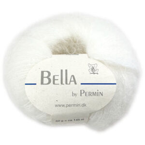 Bella Permin garn - Mohairgarn med ullgarn & polyamid - fv 883201 Vit