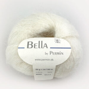 Bella Permin garn - Mohairgarn med ullgarn & polyamid - fv 883202 Råvit