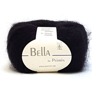 Bella Permin garn - Mohairgarn med ullgarn & polyamid - fv 883210 Svart
