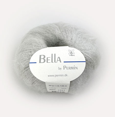 Bella Permin garn - Mohairgarn med ullgarn & polyamid - fv 883274 Mist