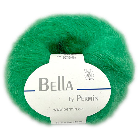 Bella Permin garn - Mohairgarn med ullgarn & polyamid - fv 883276 Sport Grön