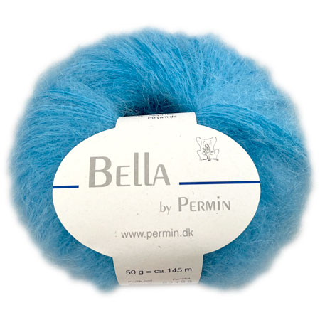 Bella Permin garn - Mohairgarn med ullgarn & polyamid - fv 883283 Klar Turkos