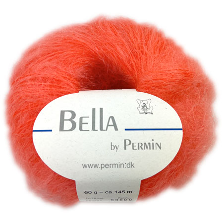 Bella Permin garn - Mohairgarn med ullgarn & polyamid - fv 883284 Korall
