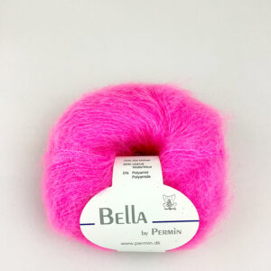 Bella Permin garn - Mohairgarn med ullgarn & polyamid - fv 883292 Neon pink