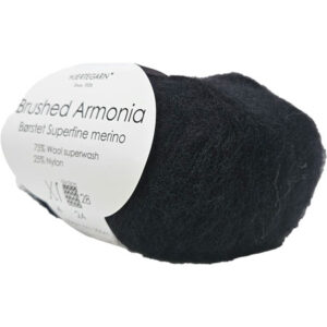 Brushed Armonia Børstet Superfine Merino Uldgarn Fv 500 Svart
