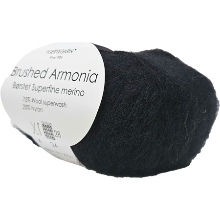 Brushed Armonia Børstet Superfine Merino Uldgarn Fv 500 Svart