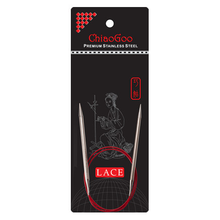 ChiaoGoo Red Lace Rundstickor Rostfritt Kirurgiskt Stål 60 cm 7 mm