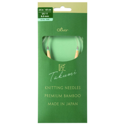 Clover Takumi Pro Bambu Rundstickor med kullager 60cm 8.0mm