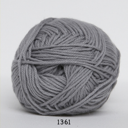 Cotton nr. 8 - Bomullsgarn - Virkgarn - fv 1361 Grå