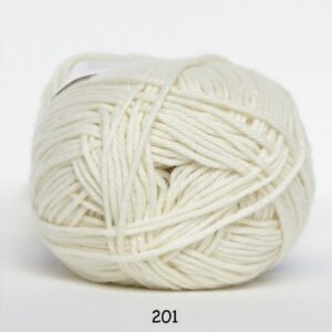 Cotton nr. 8 - Bomullsgarn - Virkgarn - fv 201 Råvit