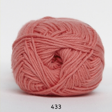 Cotton nr. 8 - Bomullsgarn - Virkgarn - fv 433 Ljus Koral