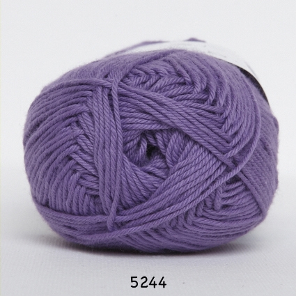 Cotton nr. 8 - Bomullsgarn - Virkgarn - fv 5244 Mörk Lavendel
