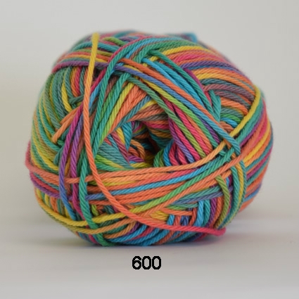 Cotton nr. 8- Bomullsgarn - Virkgarn - fv 600 Mangfärgad