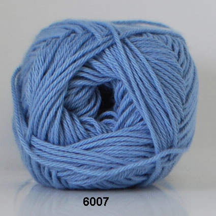 Cotton nr. 8 - Bomullsgarn - Virkgarn - fv 6007 Himmel Blå