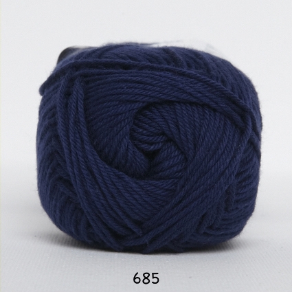 Cotton nr. 8 - Bomullsgarn - Virkgarn - fv 685 Mörk Blå