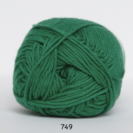Cotton nr. 8 - Bomullsgarn - Virkgarn - fv 749 Græs Grön