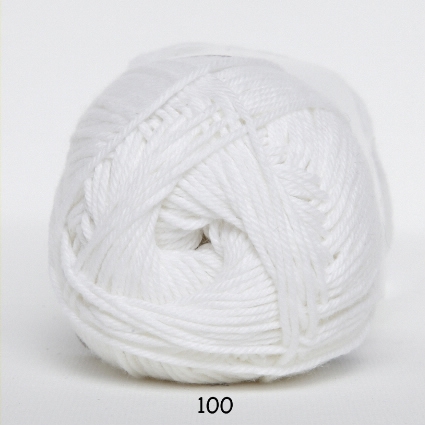 Cotton nr. 8/4 - Bomullsgarn til virka - fv 100 Vit