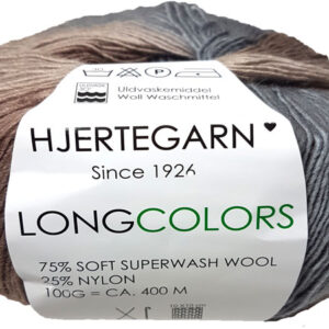 Hjertegarn Long Colors - Mjukt ullgarn - Fv 605 Mangfärgad