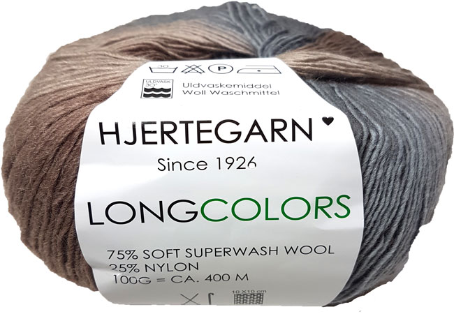 Hjertegarn Long Colors - Mjukt ullgarn - Fv 605 Mangfärgad