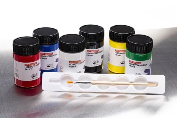 Hobby Akrylfärg Set 6 x 60 ml M/ Palett & Pensel