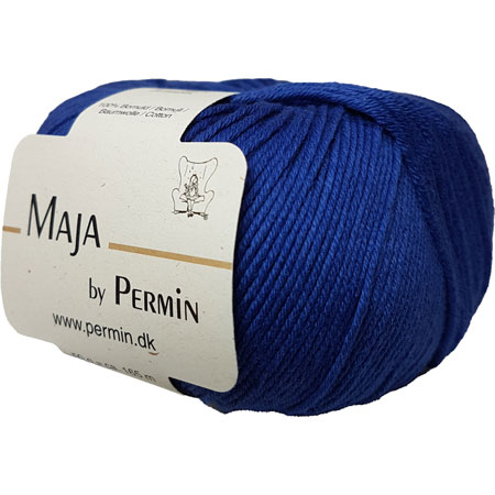 Maja Permin - 100% Bomullsgarn Fv 880361 Cobolt blå
