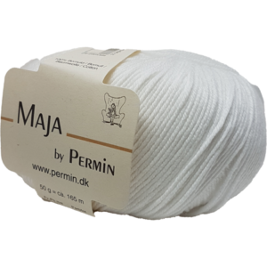 Maja Permin - 100% bomullsgarn Fv 880350 Vit