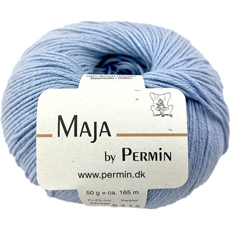 Maja Permin - 100% bomullsgarn Fv 880360 Ljusblått