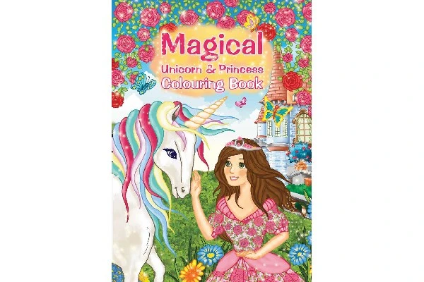 Målarbok A4 Magical Unicorn & Princess 16 sider - 789861