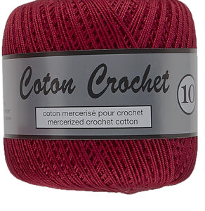 Merceriserat Bomullsgarn Coton Crochet Lammy Yarn Fv 042 Mörk Röd