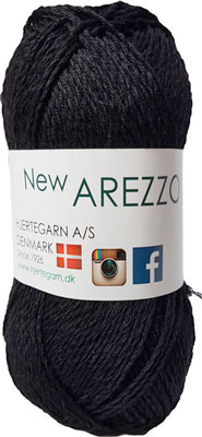 New Arezzo Hjertegarn - Bambusgarn - Hørgarn - Bomuldsgarn - Fv 1990 Svart