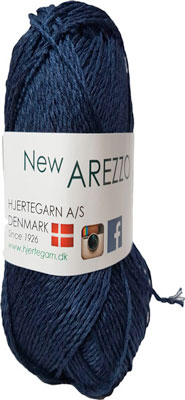 New Arezzo Hjertegarn - Bambusgarn - Hørgarn - Bomuldsgarn - Fv 4024 Mörk Blå