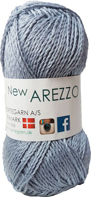 New Arezzo Hjertegarn - Bambusgarn - Hørgarn - Bomuldsgarn - Fv 4307 Grå Blå