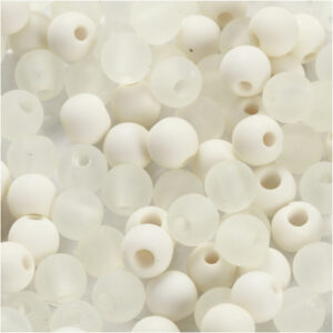 Plastpärlor, Dia. 6 mm, Hålstl. 2 mm, ca. 150 st., cream, 40 g/ 1 förp.