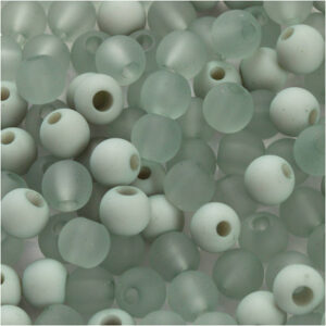 Plastpärlor, Dia. 6 mm, Hålstl. 2 mm, ca. 150 st., ljusgrön, 40 g/ 1 förp.
