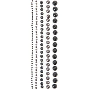 Rhinestones, stl. 2-8 mm, svart, antracitgrå, 140 st./ 1 förp.