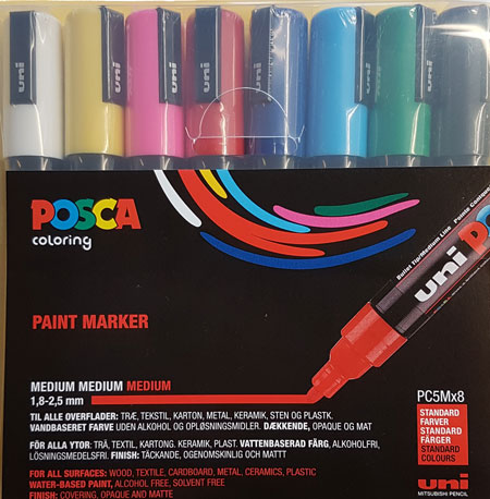 Uni Posca Markers PC5M 8 ST Paint Marker Ass. Färger 1,8 - 2,5 mm - 401622