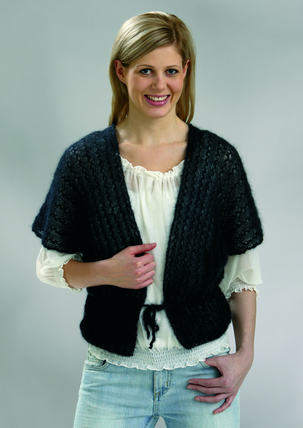 Vest i hulmønster Angel garn 894100