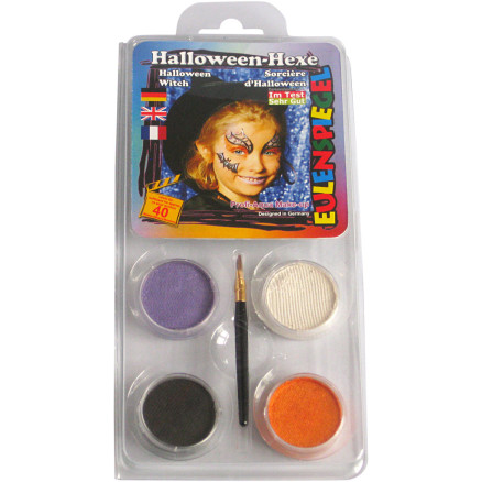 Eulenspiegel Face Paint - smink set, Halloween-häxa, Ass. färger, 1 set