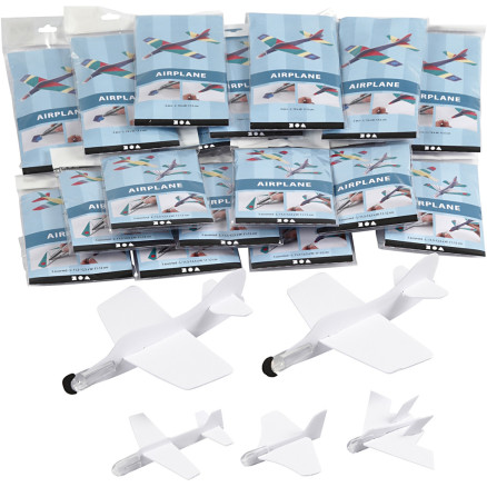 Flygplan, L: 11,5-19 cm, B: 11-17,5 cm, vit, 50 st / 1 pk.