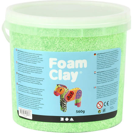 Foam Clay, neon grön, 560g/ 1 hink