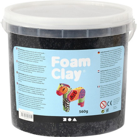 Foam Clay, svart, 560g/ 1 hink
