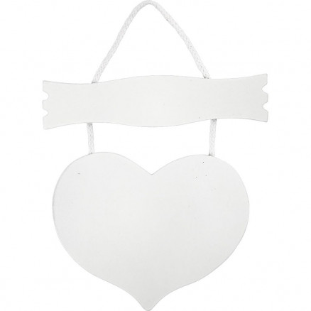 Hjärta med skylt, stl. 28x19 cm, tjocklek 5 mm, 10 st./ 1 förp.