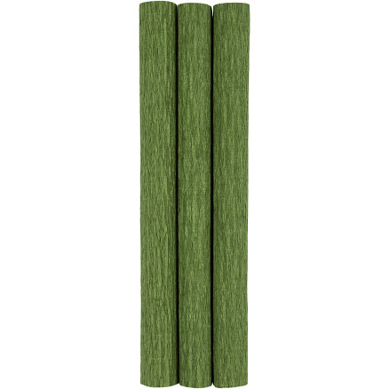 Kräppapper, ark 25x60 cm, Stretchbarhet: 180%, 105 g, lövgrön, 3 ark/ 1 förp.