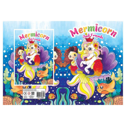 Målarbok A4 Mermicorn 16 sidor