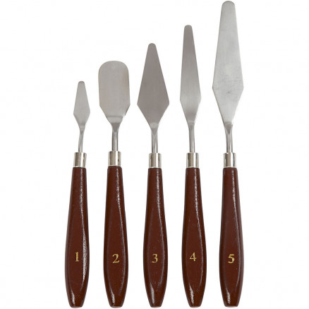 Målarknivar, L: 17-23 cm, B: 1,5-2,5 cm, 5 st./ 1 förp.